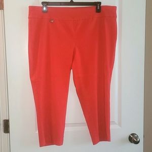 Coral capri dress pants